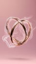 Interlocking Smoke Rings on Soft Pink Background for Elegant Wedding Branding Royalty Free Stock Photo