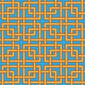 Interlocking square seamless pattern. Geometric style tapestry, textile print.