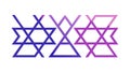 Interlocking Star of David Abstract Pattern Vector in Purple Hues, vector design Generative AI Royalty Free Stock Photo