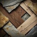 Form a geometric pattern combining rough layered pieces of stone Royalty Free Stock Photo