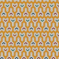 Interlocking three pronged blocks background. Winder keys motif. Ethnic seamless surface pattern with geometric figures.