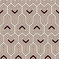 Interlocking three pronged blocks background. Winder keys motif. Ethnic seamless surface pattern with geometric figures.