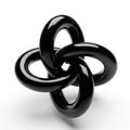 Interlocking torus shapes form a complex symmetrical sculpture Royalty Free Stock Photo