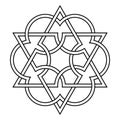 Interlocking triangles and circles, a hexagram and six-fold rosette Royalty Free Stock Photo