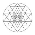Nine interlocking triangles of Sri Yantra, Shri Yantra or Shri Chakra Royalty Free Stock Photo