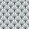 Interlocking triangles tessellation. Contemporary print with repeated scallops. Seamless pattern with fish scales.