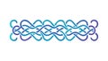 Interlocking Wavy Lines Border - Abstract Blue Pattern, vector design Generative AI Royalty Free Stock Photo