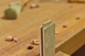 Interlocking woodworking joinery Royalty Free Stock Photo