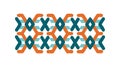 Interlocking X and O Pattern Vector Graphic in Teal and Orange, vector design Generative AI Royalty Free Stock Photo