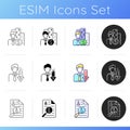 Intermediary service icons set