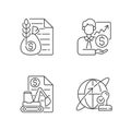 Intermediary services linear icons set
