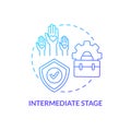 Intermediate stage blue gradient concept icon