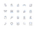 Intermissions line icons collection. Breaks, Pauses, Recesses, Delays, Intervals, Halts, Breaths vector and linear