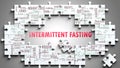 Intermittent Fasting as a complex subject, related to various topics and ideas on a puzzle Royalty Free Stock Photo