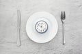 Intermittent fasting. Minimal concept. Ketogenic diet concept. Fast time. Royalty Free Stock Photo