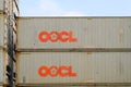 Intermodal shipping containers of OOCL - Orient Overseas Container Line