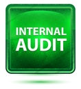 Internal Audit Neon Light Green Square Button Royalty Free Stock Photo