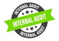 internal audit sign. round ribbon sticker. isolated tag