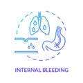 Internal bleeding, accident, physical trauma result concept icon