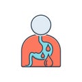 Color illustration icon for Internal bleeding, extravasation and medical