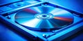 Internal BlueTinted Optical Disc Drive A Closeup Look at Computer Data Storage Hardware for Repair and Maintenance Royalty Free Stock Photo