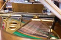 Internal Classic and Golden Piano Strings seen from above