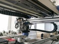 Inside electronic pick and place machine for PCB assembly Royalty Free Stock Photo