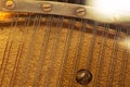 The internal components of the old piano Royalty Free Stock Photo