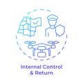 Internal control and return blue gradient concept icon Royalty Free Stock Photo