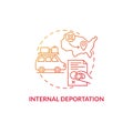 Internal deportation gradient red concept icon
