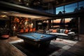 Internal Design with a Pool Table in an Amazing Pen. AI