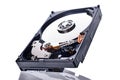 Internal device of a hard disk on a white background