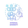 Internal diversity blue gradient concept icon