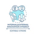 Internal, external innovation synergy concept icon