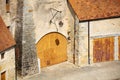 Internal gates Blandy-les-Tours castle view from the court Royalty Free Stock Photo