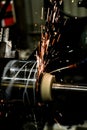 Internal grinding of a part in a circle on a machine with a small amount of sparks