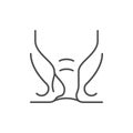 Internal hemorrhoid line outline icon