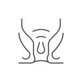 Internal hemorrhoid line outline icon