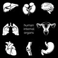 Internal human organs silhouettes