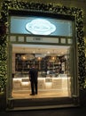 Ice cream parlor with Christmas decoration in Rome, Italy