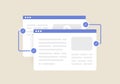 Internal linking for SEO concept. Link Building for Search Engine Optimization. Vector illustration with a web page that