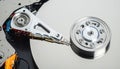 Internal Mechanics of a Computer Hard Drive Royalty Free Stock Photo