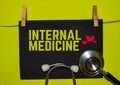 INTERNAL MEDICINE on top of yellow background