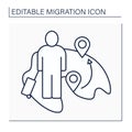 Internal migration line icon