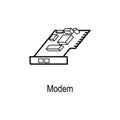 internal modem icon. Element of computer part for mobile concept and web apps. Thin line icon for website design and development,