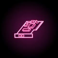 Internal modem neon icon. Simple thin line, outline vector of computer parts icons for ui and ux, website or mobile application