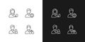 Internal organs treatment pixel perfect linear icons set for dark, light mode