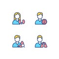 Internal organs treatment pixel perfect RGB color icons set