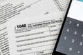 Internal Revenue Service IRS Form 1040 - US Individual Income