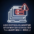 Internal server error neon light icon Royalty Free Stock Photo